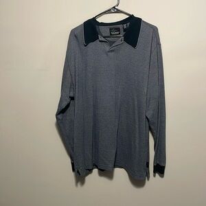 Men’s Blue Polo with pipping